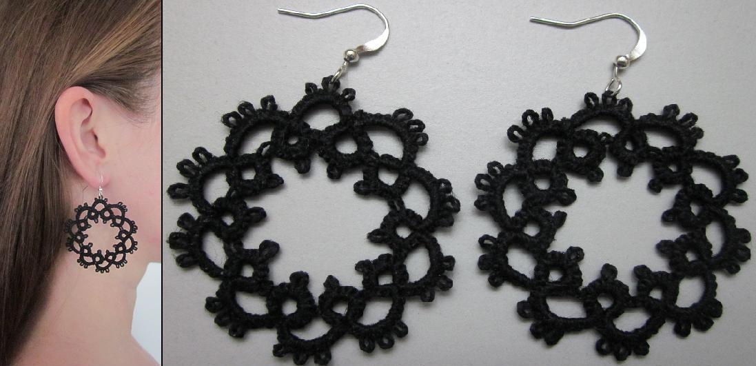 Čierna kruhová frivolitka