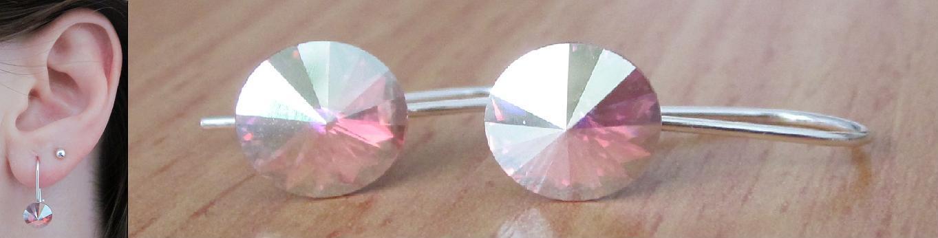 Náušničky Swarovski Light Rose AB 8 mm 